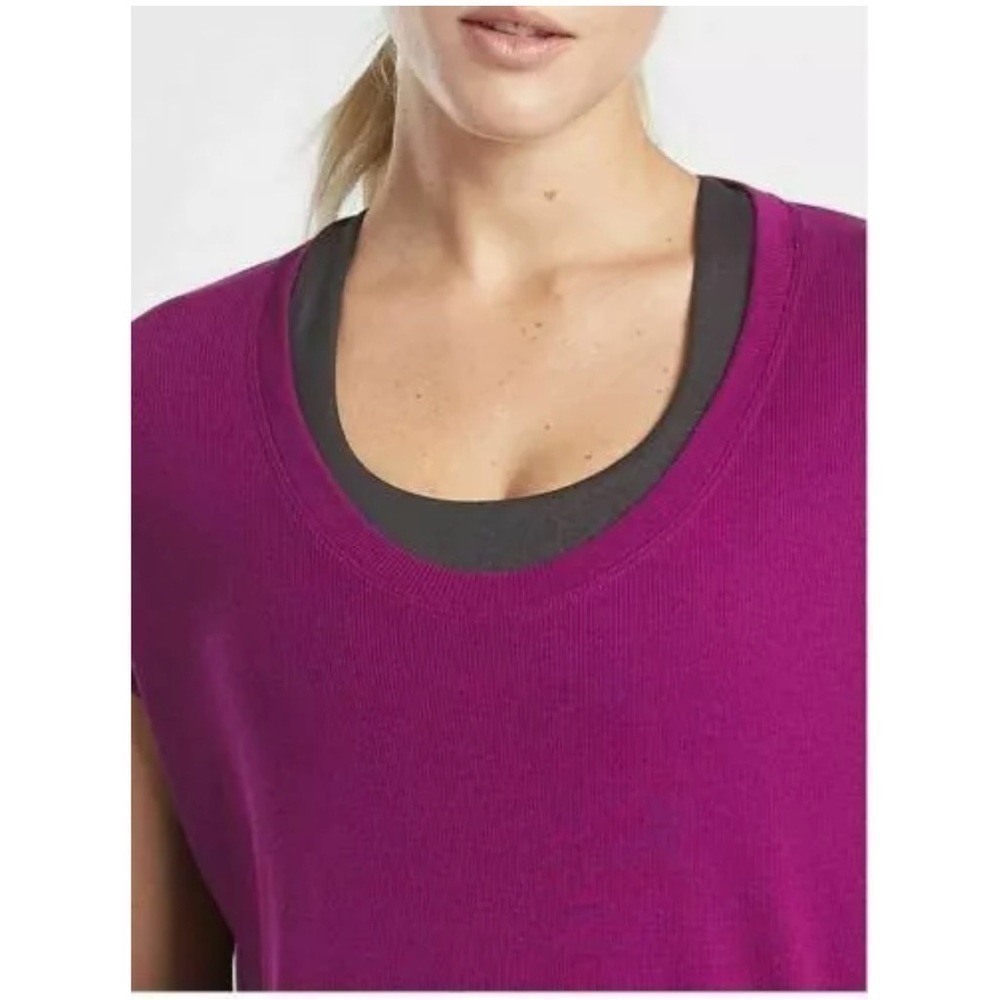 Athleta CLOUDLIGHT RIB STRATUS Exotic Fuchsia T-Shirt Size S - Picture 11 of 14